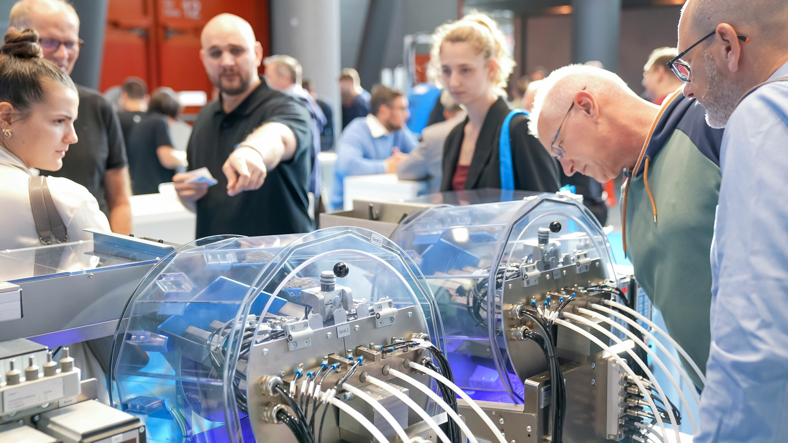 Messestand Besucher